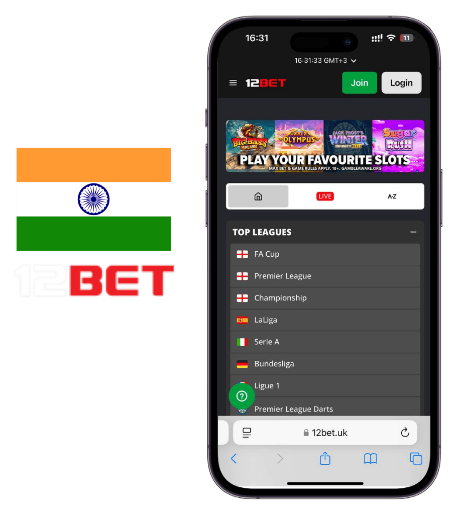 12bet mobile app in india download